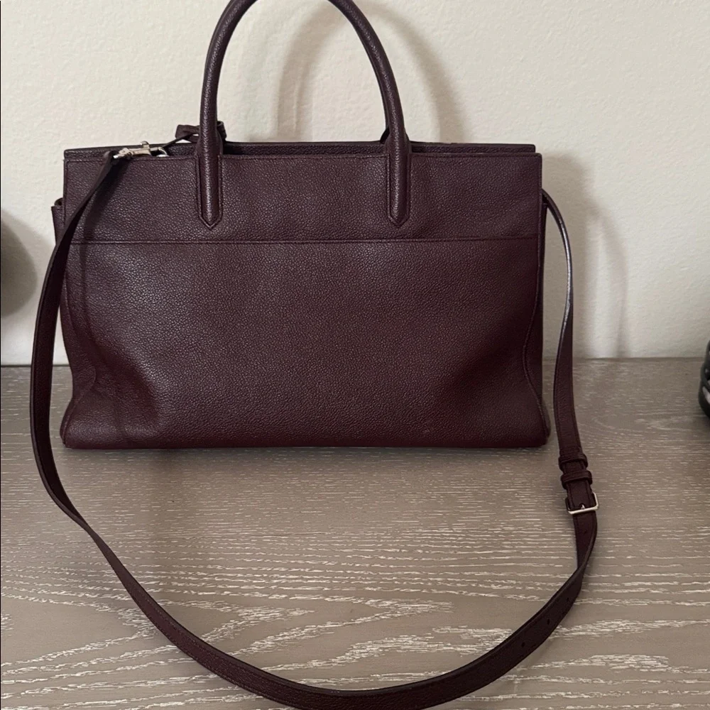 Saint Laurent Deep Burgundy Leather Handbag - Picture 2 of 7
